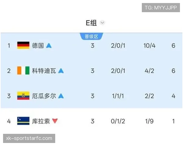 世界杯E组末轮双赛结果：科特迪瓦取胜，厄瓜多尔胜德国